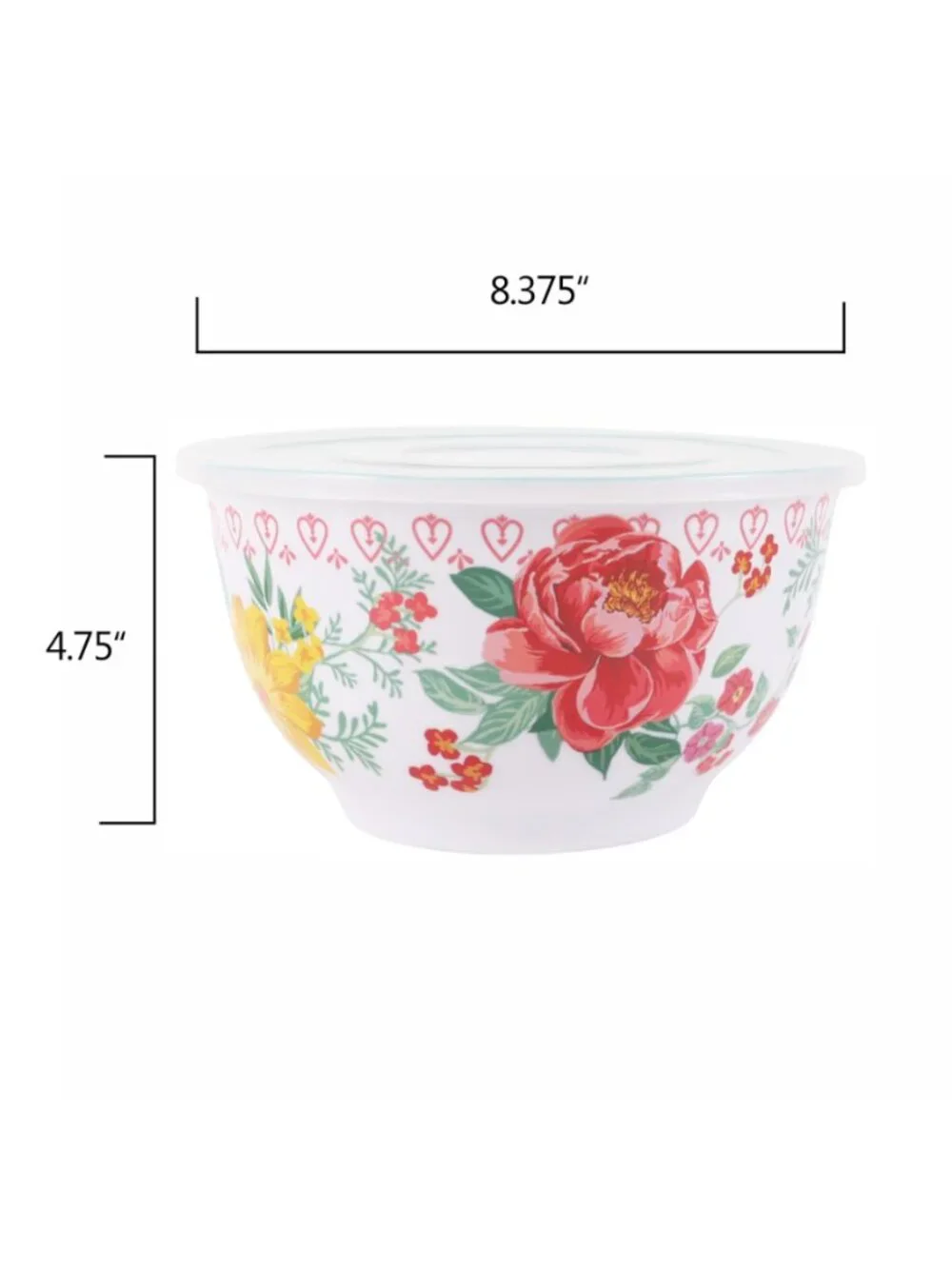 The Woman Pioneer Home Fancy Flourish lids 10-Piece Melamine Mixing Bowl Set